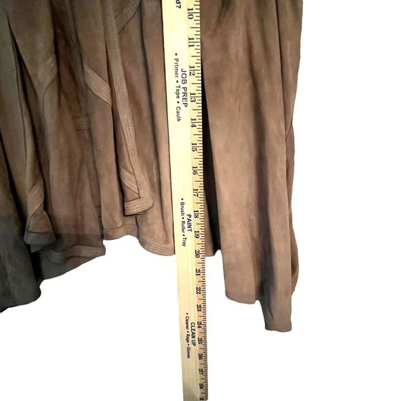 Torn By Ronny Kobo Suede Leather Open Sienna Vest Heather Taupe Brown Size Small - Picture 12 of 13